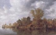 Jan van  Goyen River Landscape oil